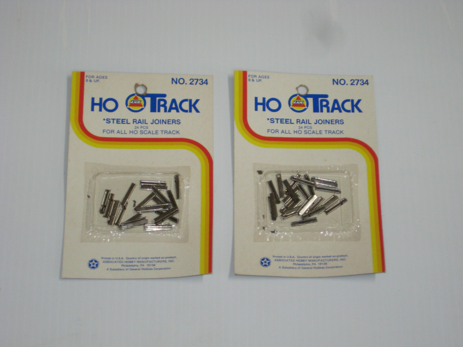 HO SCALE AHM STEEL RAIL JOINERS #2734 DOUBLE PACK