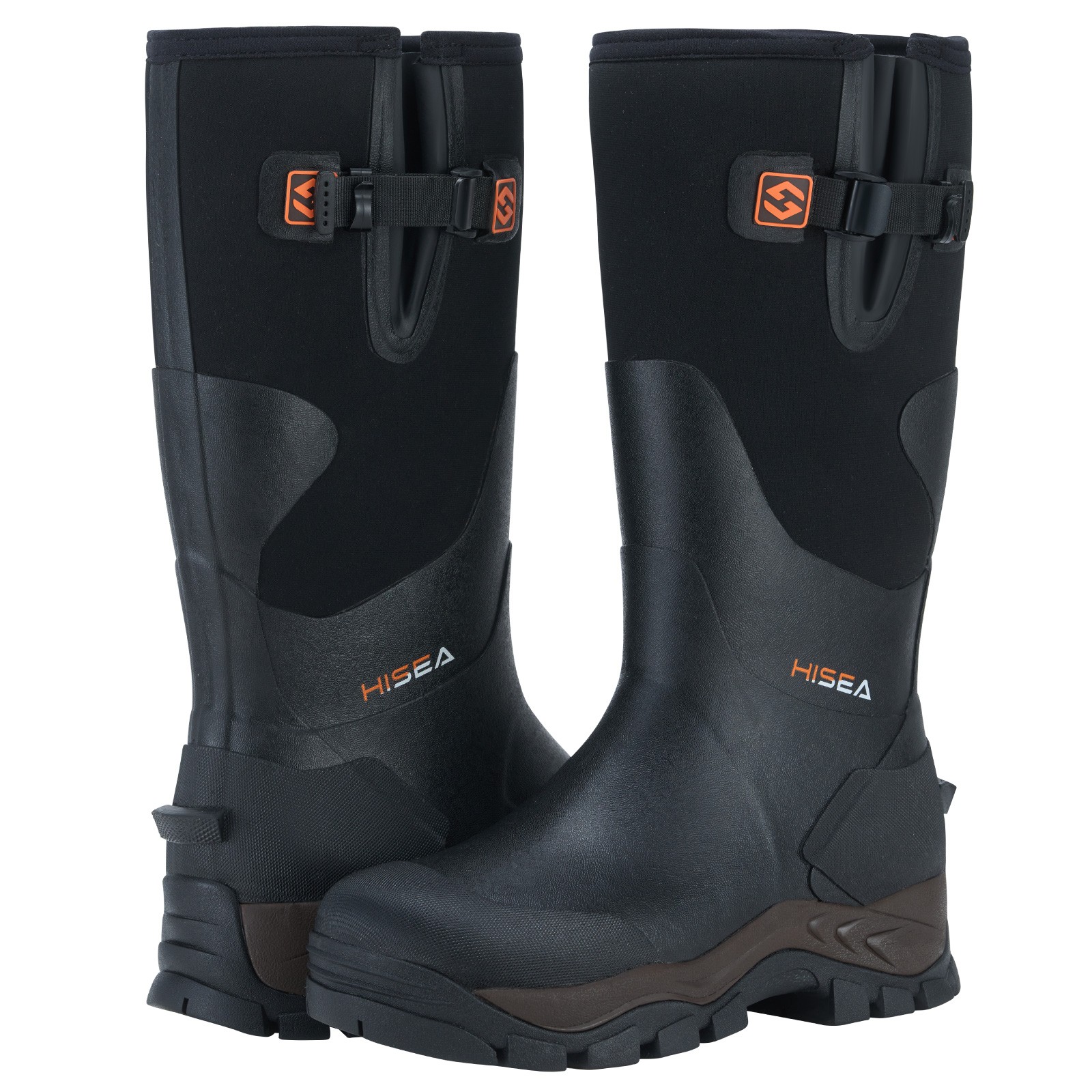 HISEA Men Hunting Boots w/Steel Shank Adjustable Calf Waterproof Work Rain Boots