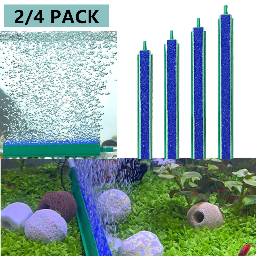 2/4 Air Sand Stone Bubble Curtain Bar Aquarium Fish Tank Aerator Oxygen Air Pump