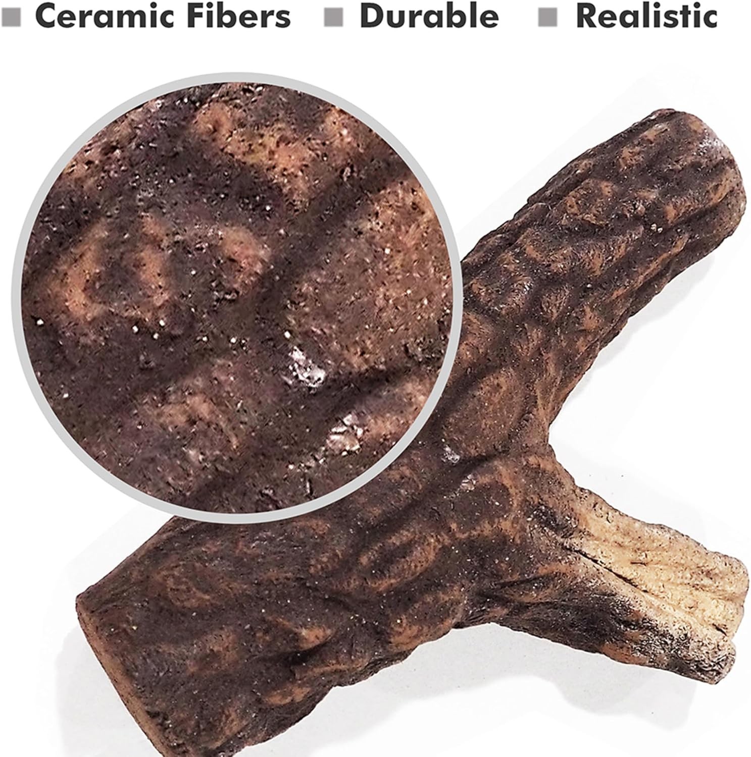 Small Gas Fireplace Logs Set of 9, Fireplace Logs Ceramic Wood Decoration for...