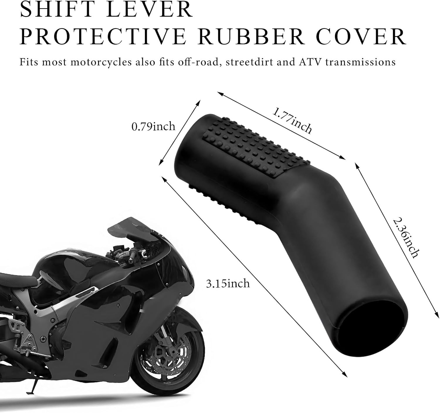 2PCS Motorcycle Rubber Gear Shift Lever Shoe Protector Universal Anti Black