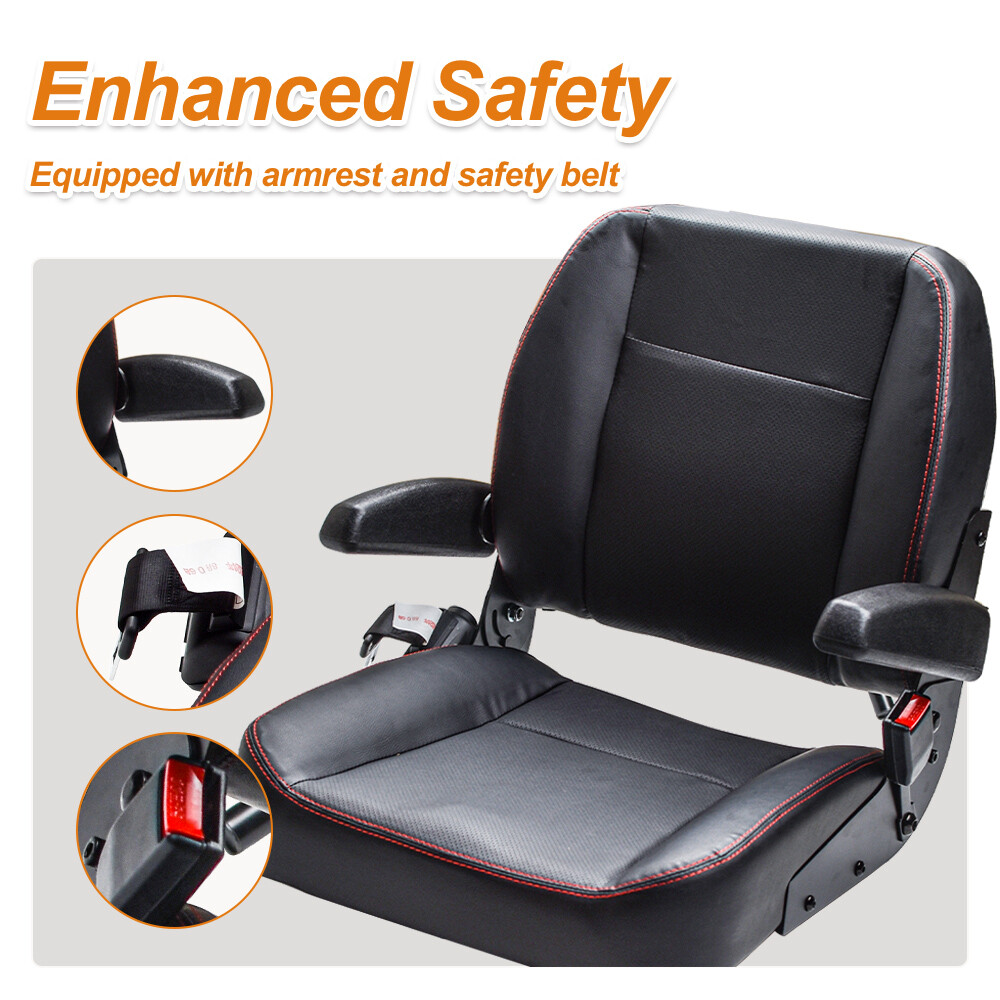 Universal Forklift Excavator Tractor Mower Seat with Armrest Safety Belt