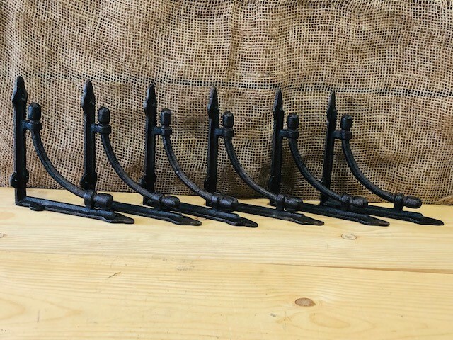 8 Bookshelf Brackets Corbels Wall Cast Iron Rustic Farmhouse 6 1/2" X 6 1/2"