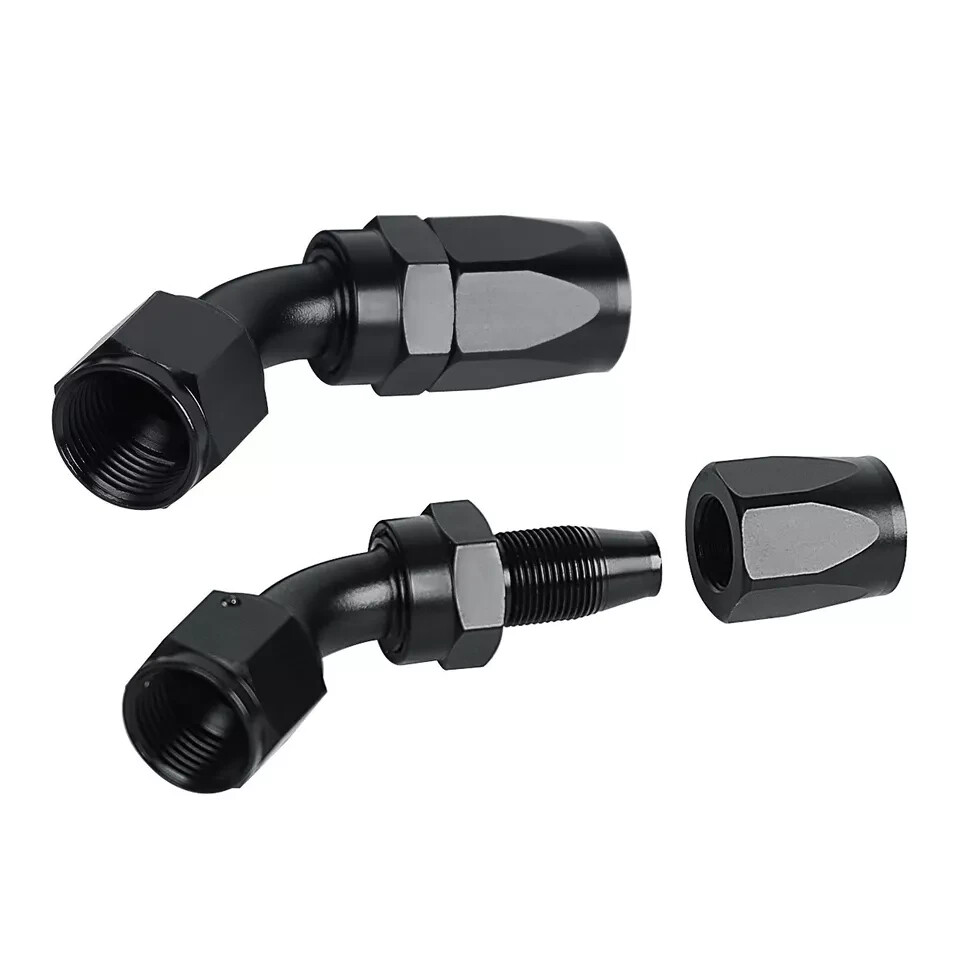 6AN 8AN 10AN 12AN Fuel Line Kit Nylon Braided Hose Fitting Kit CPE 10/20FT Black