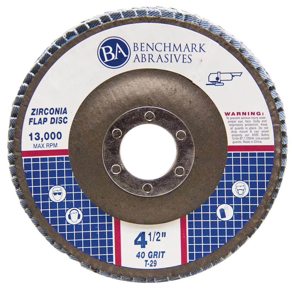 10 Pack 4.5” x 7/8" Professional 40 Grit Zirconia Flap Disc Grinding Wheels T29