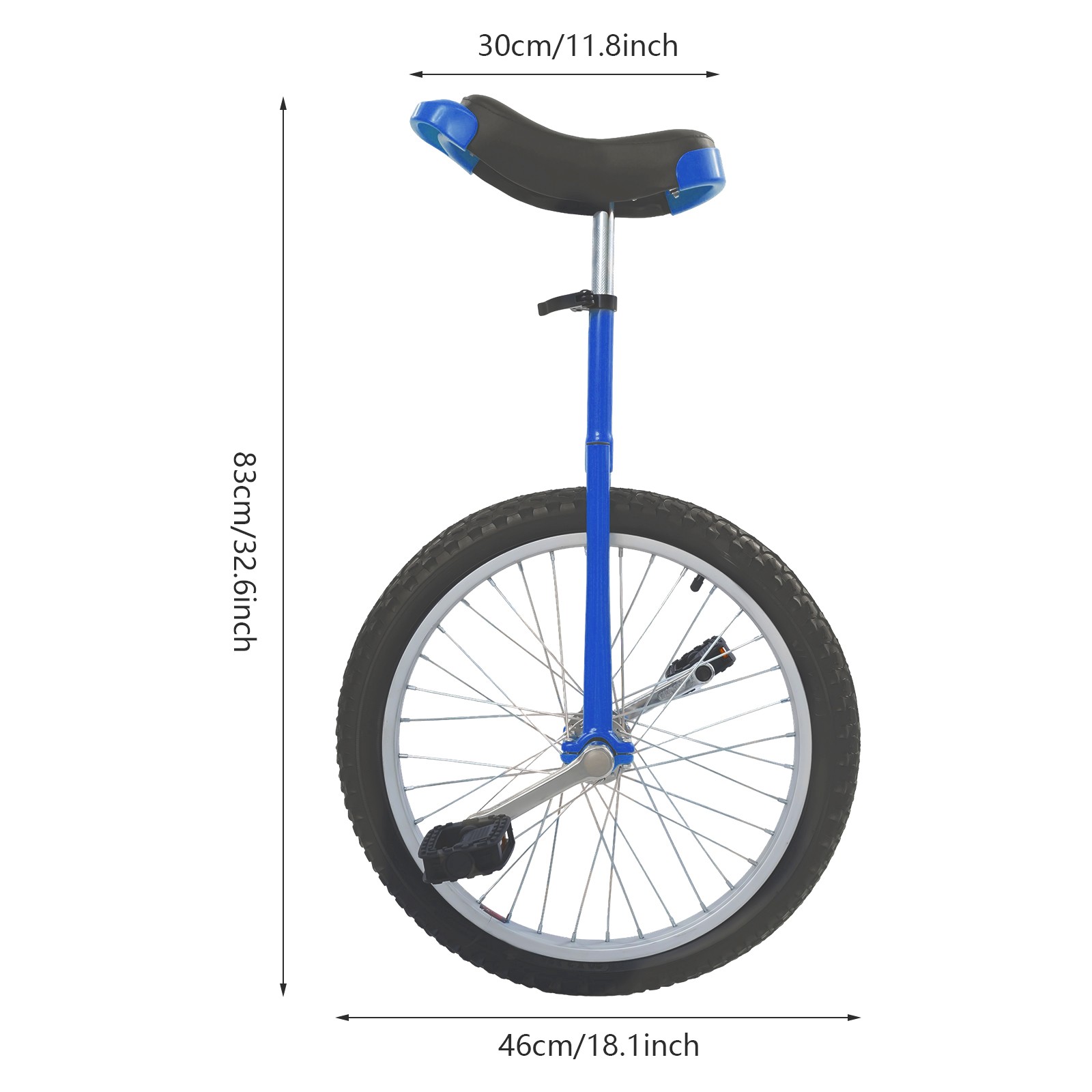 Blue 20inch Unicycle with Adjustable Height 78-90cm,Lightweight Outdoor Unicycle