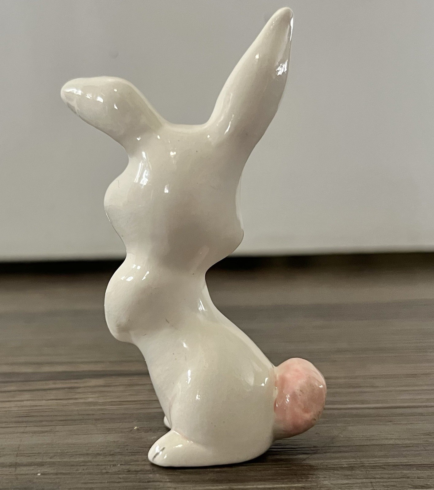 Vntg Mini Bunny Rabbit Dainty Girly Easter Spring Trinket Blue Eyes Figurine