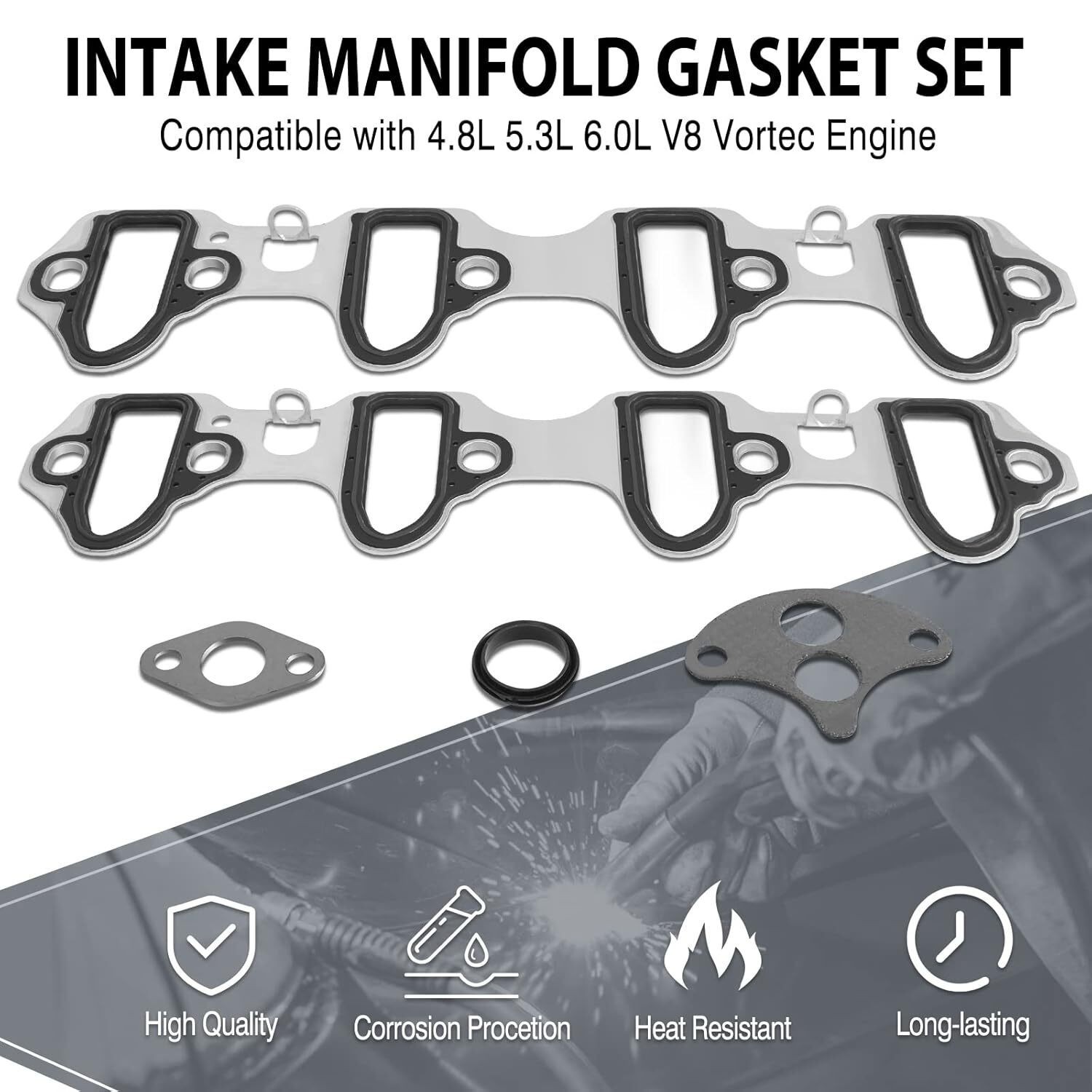For Fel-Pro Intake Manifold Gasket Set For Chevrolet LS 5.3L 4.8L 6.0L 6.2 NEW