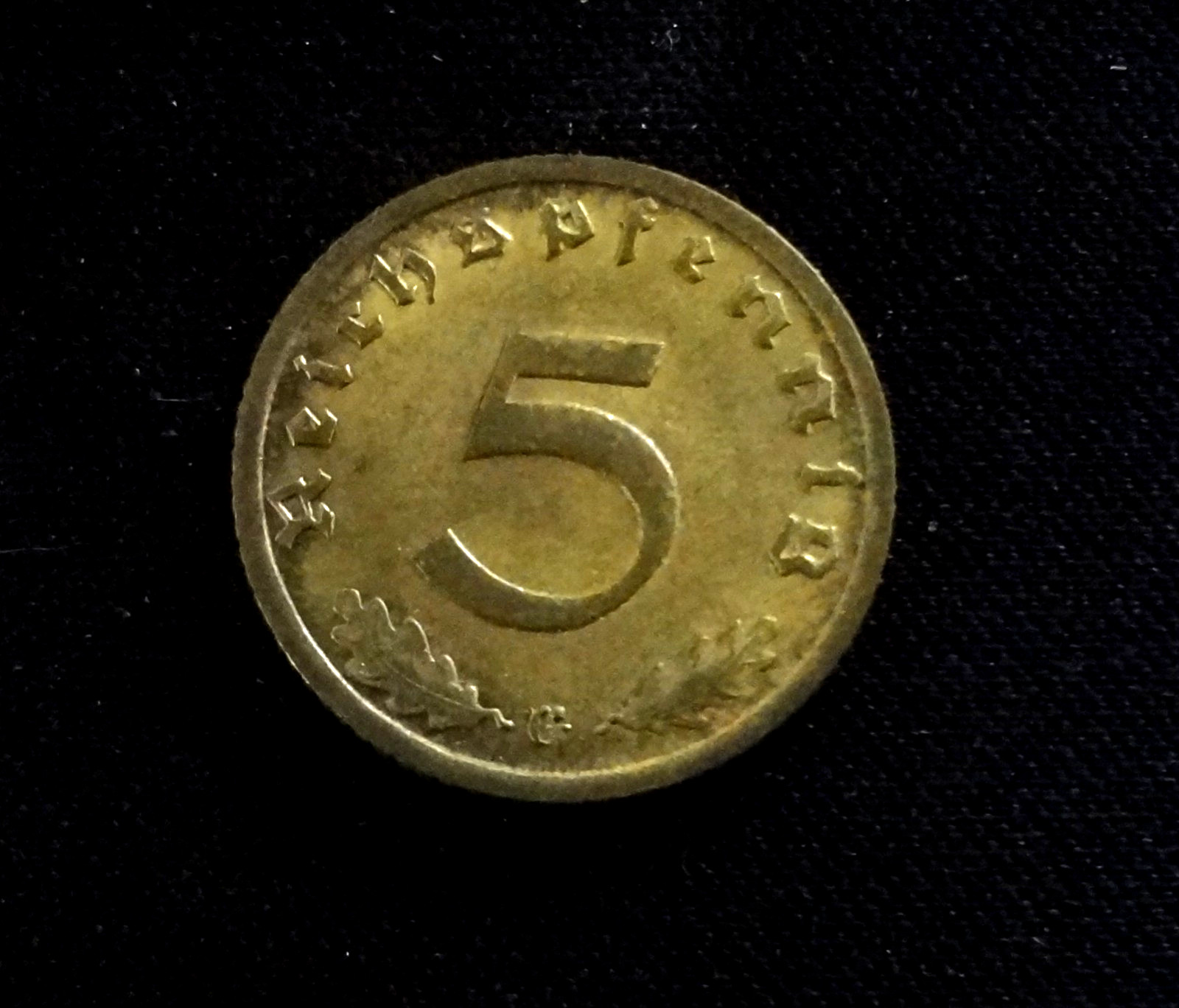 WWII German Third Reich Nazi Coin 1938-G 5 Reichspfennig