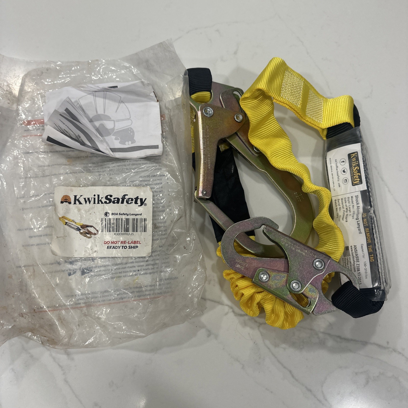 KwikSafety BOA 6' External Shock Absorber Safety Lanyard