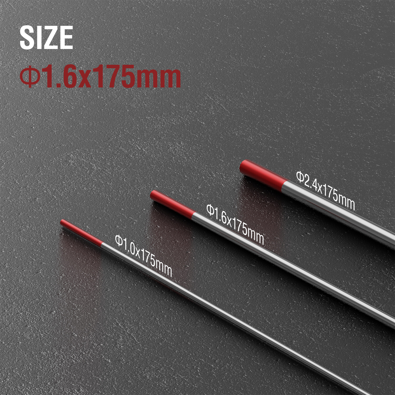 10-pk 1/16" x 7" Red TIG Welding Tungsten Electrode 2% Lantanated ,US Stock