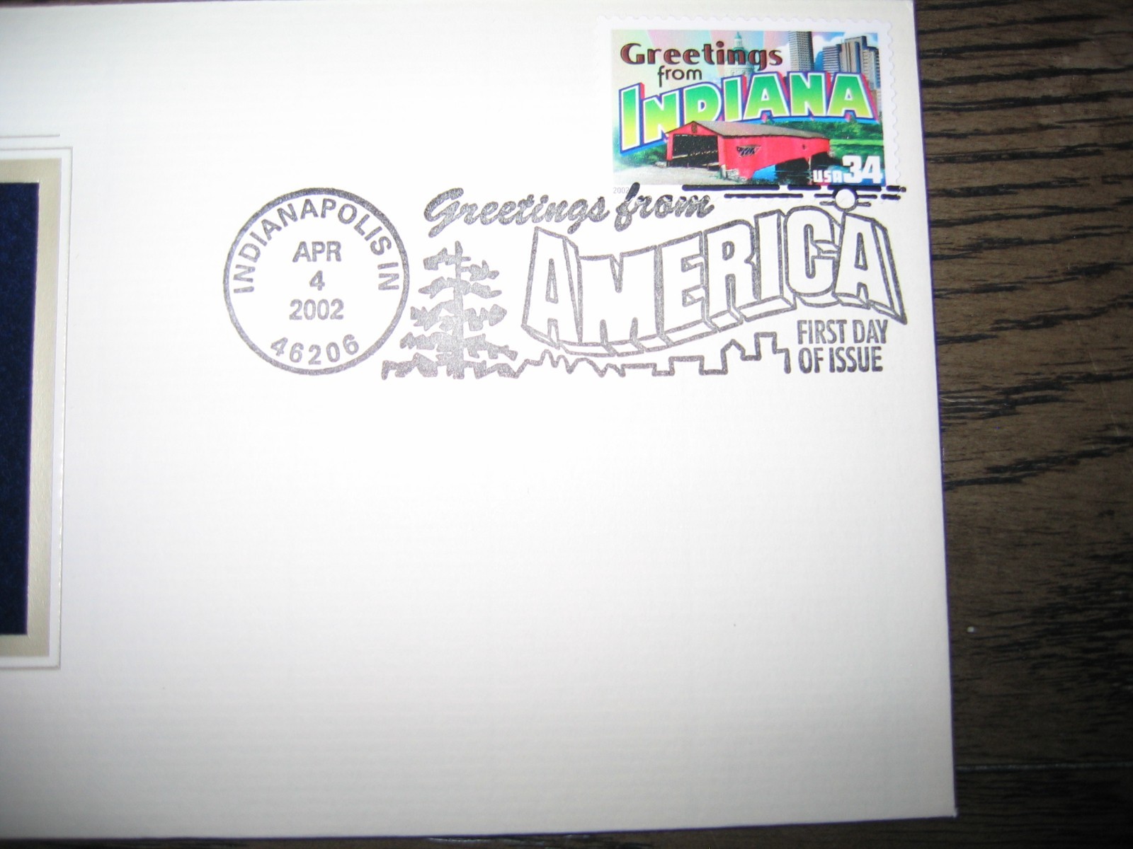 2002 INDIANA Greetings From America replica Gold Stamp Golden COVER