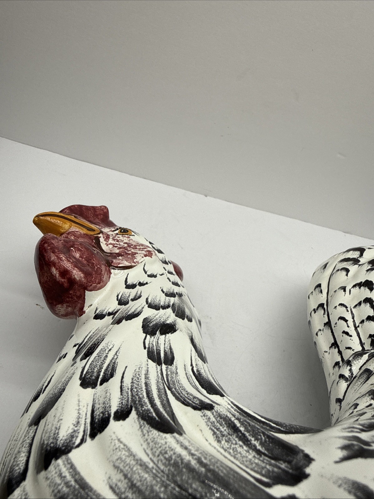 Stunning Speckled Rooster Sculpture-Italy Intrada Ceramic-16"H