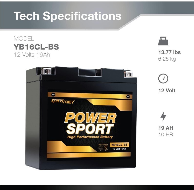 YB16CL-B Jet Ski PWC Battery for BRP Sea-Doo, Yamaha, Polaris, Kawasaki