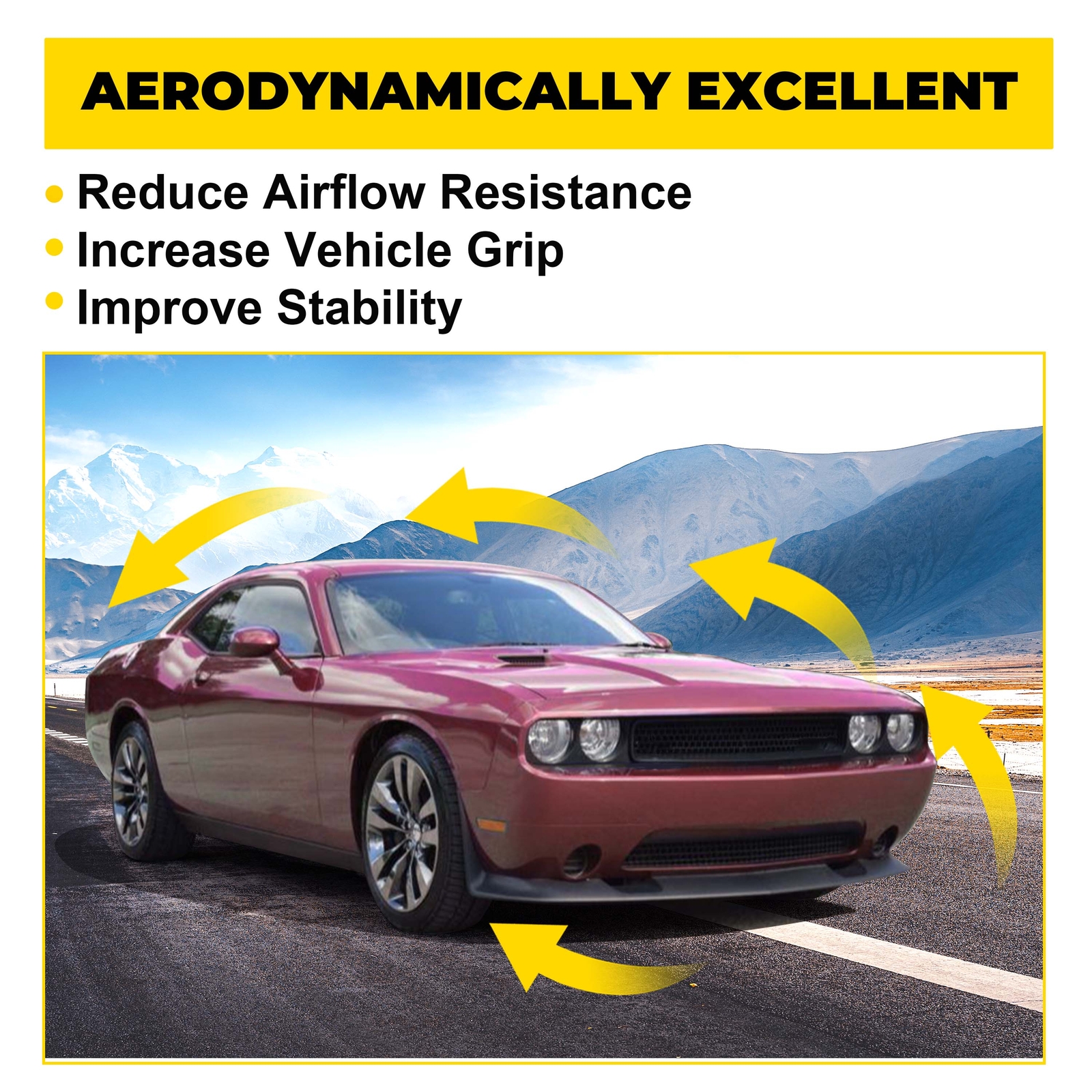 For Dodge Challenger 2008-2014 SRT Style Front Bumper Chin Spoiler Splitter Lip