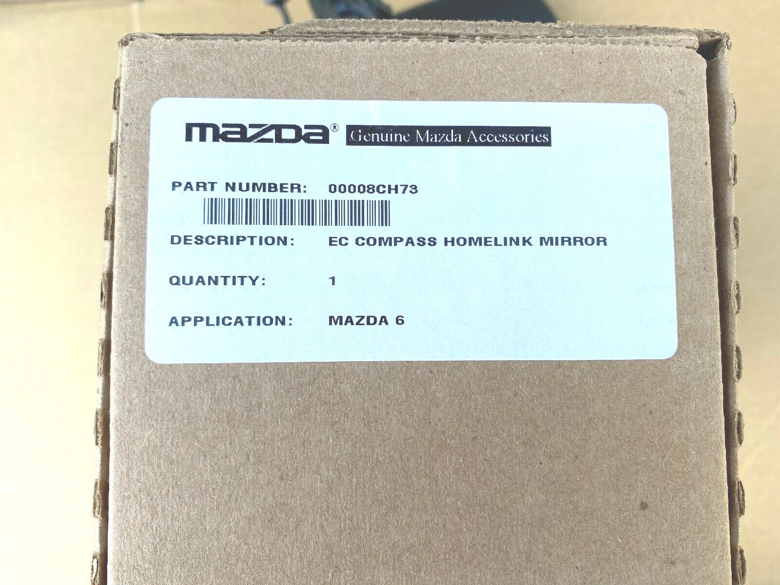 14 - 17 Mazda 6 OEM NEW auto dimming Homelink rear view mirror with compass