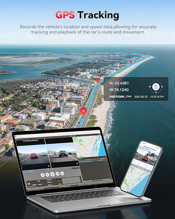 REDTIGER F7NP 128GB Dash Camera Front and Rear 4K Dash Cam With WiFi&GPS
