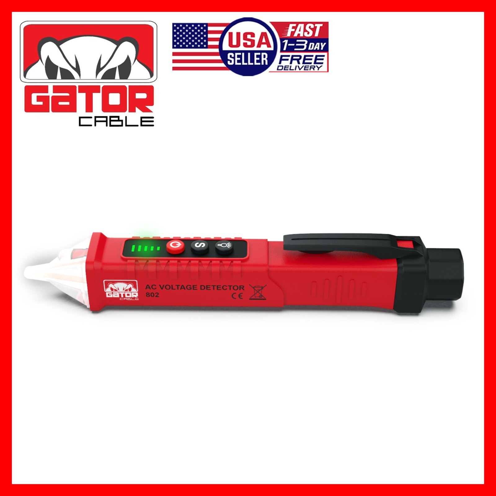 Voltage Electric Tester Volt Detector Test Pen Non-Contact Sensor AC DC 12-1000V