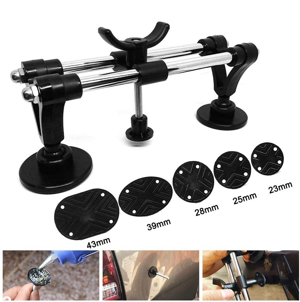 Car Paintless Dent Puller Tabs Bridge Lifter Body Repair Hail Removal Tool Kit