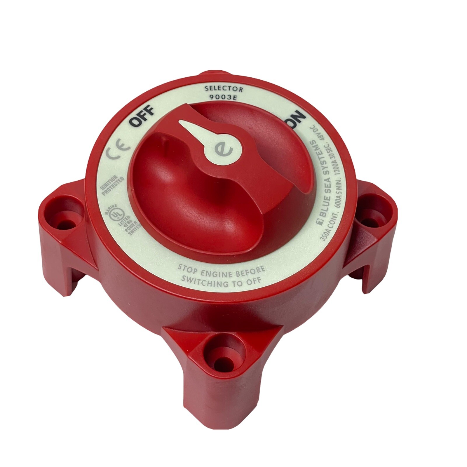 Blue Sea 9003E Systems 350 Amp E-Series Battery Switch Marine On/Off AFD Red