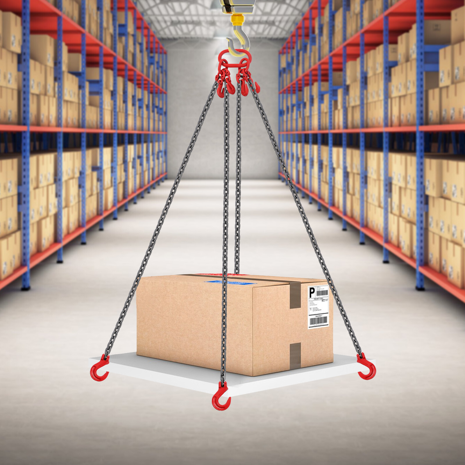 5 Ton/11023.11lbs Chain Sling Adjustable Length Lifting Chains w/Legs Grab Hook