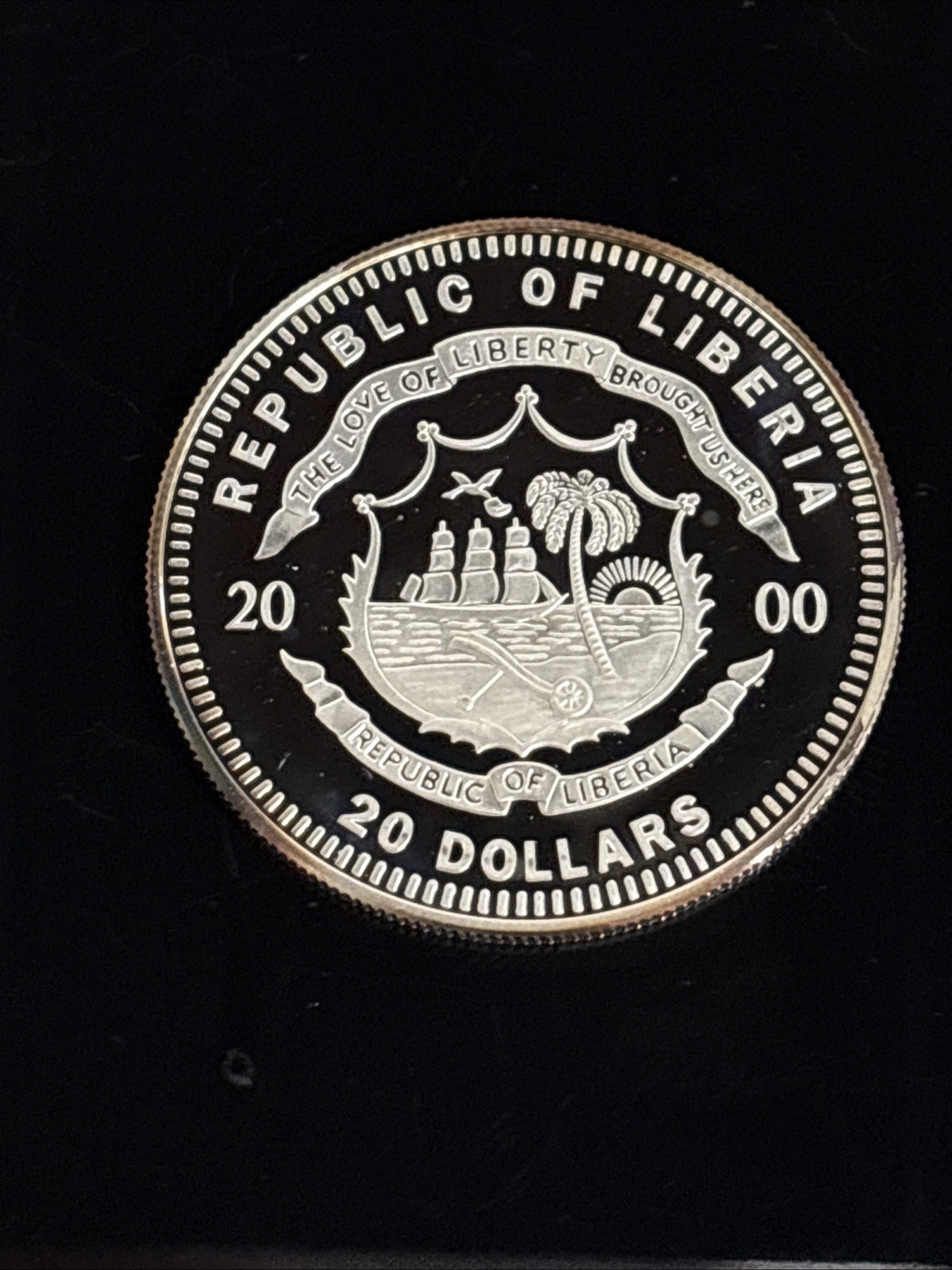 2000 LIBERIA $20 BOMBARDMENT OF FORT SUMTER 1861 .999 SILVER PROOF # 08507