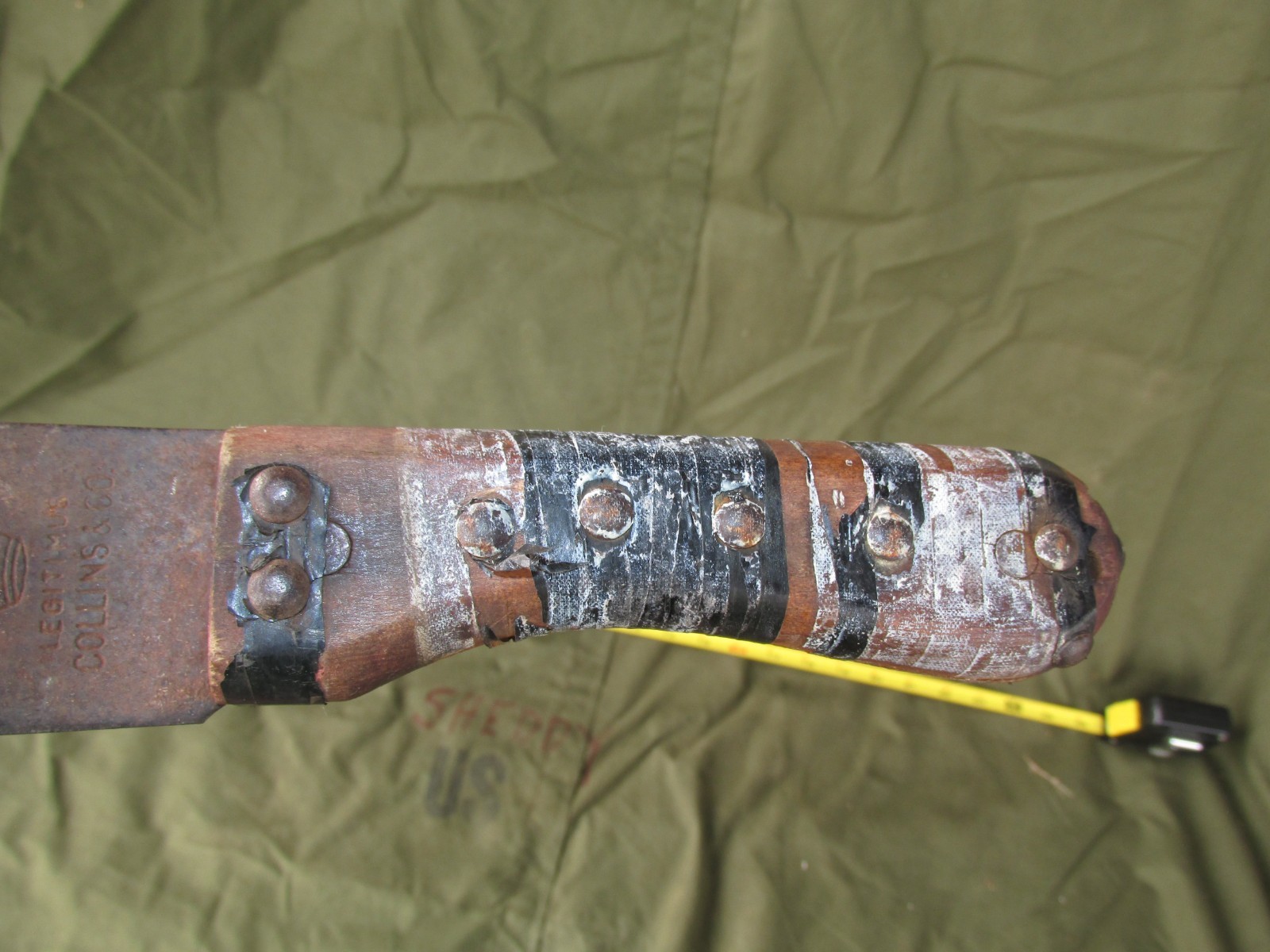 Vintage Collins & Co. Legitimus Machete 24" long, (18" BLADE, 6" Wood Handle)