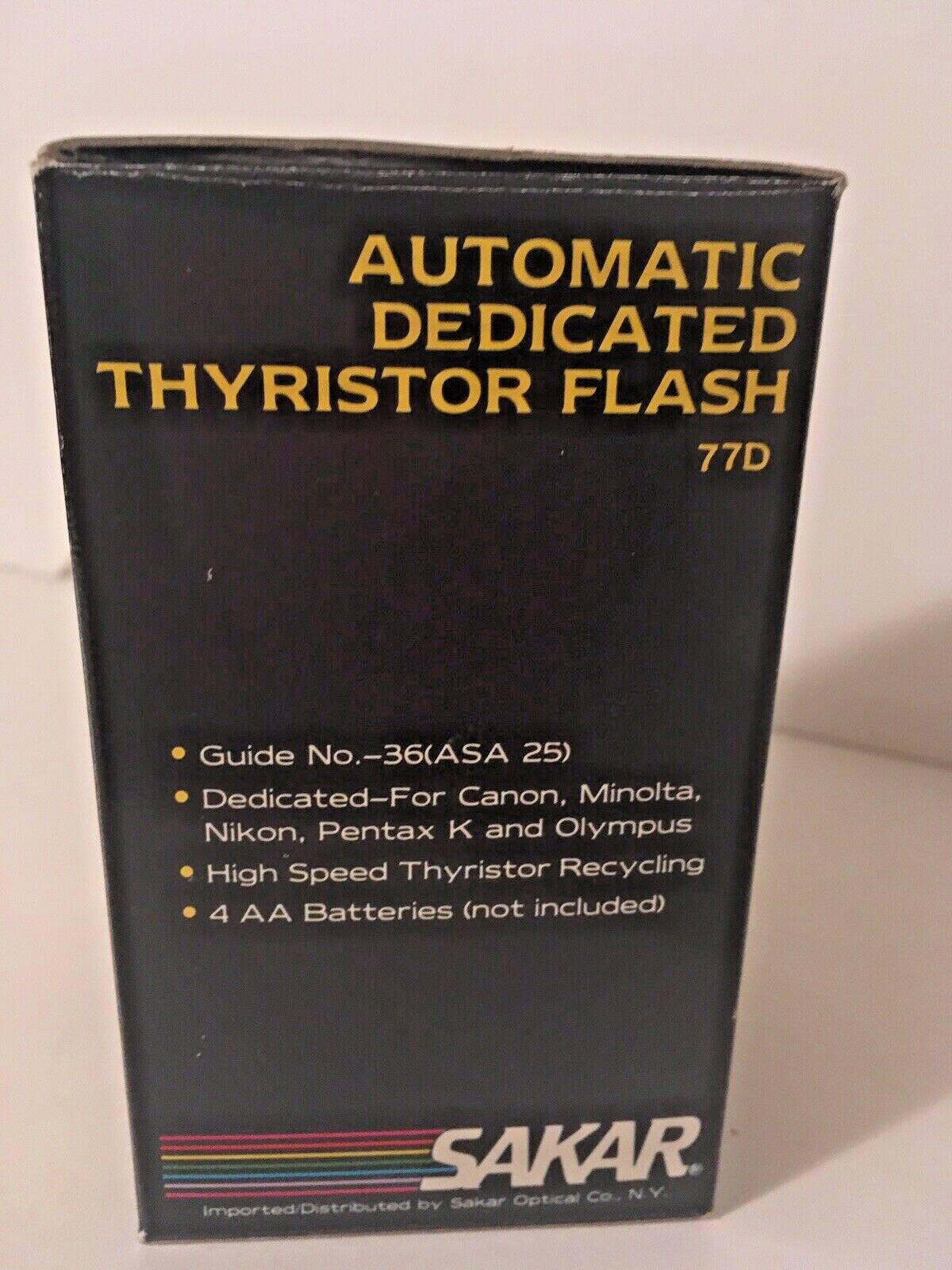 New Sakar Automatic Dedicated Thyristor Flash 77D Original Box Paperwork