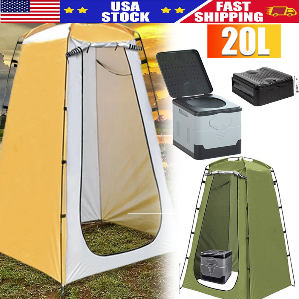 Portable Toilet and Privacy Tent for Adults, Pop Up Potty Tents Outdoors Toilets