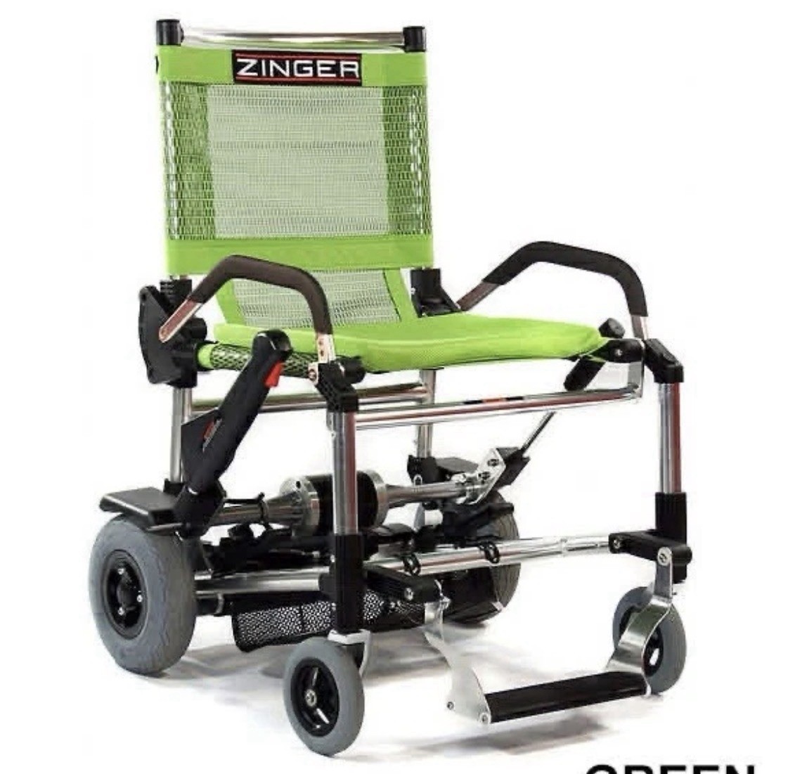 Zinger Foldable Lightweight Electric Power Wheelchair Aluminum - No Battery