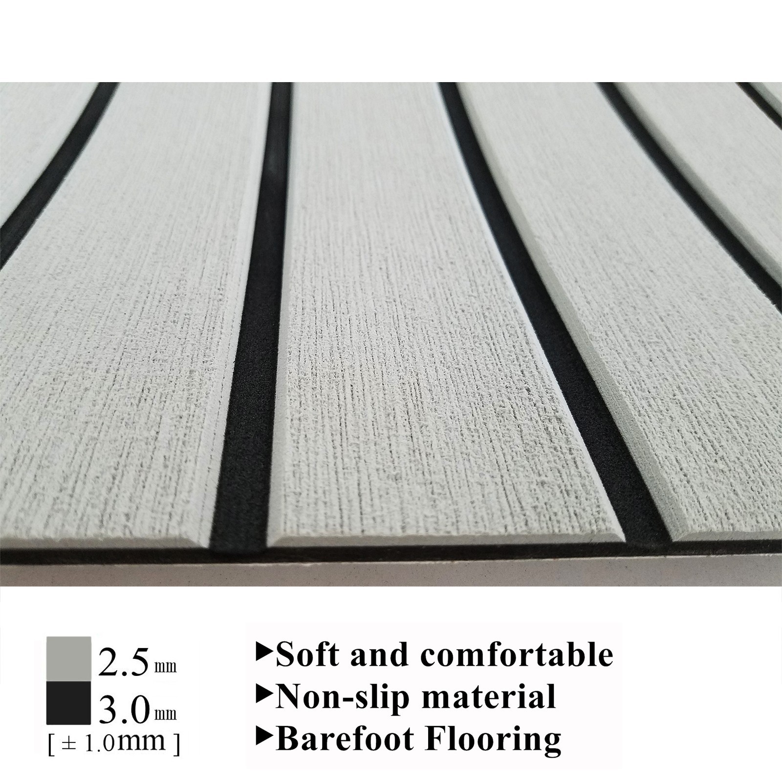Self-adhesive Boat Flooring EVA Foam Teak Decking for Yacht Pontoon Boat | Gray