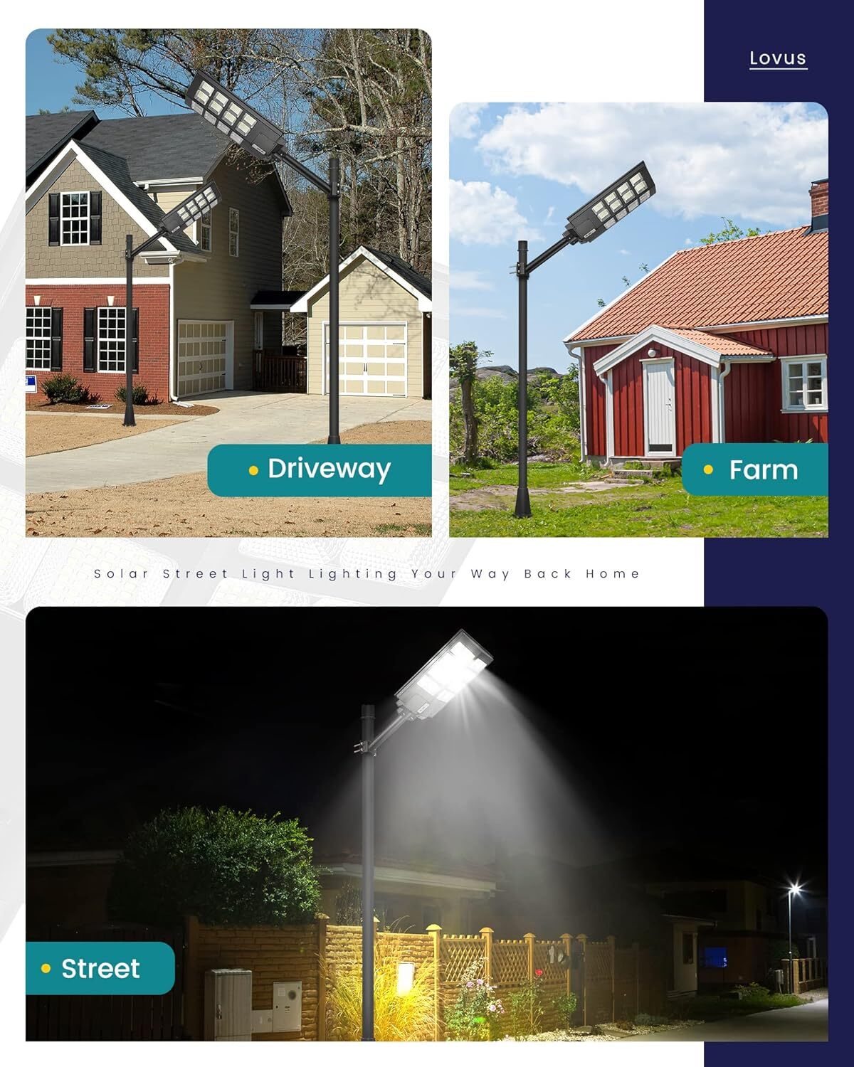 PFCTART Solar Parking Lot Light 100000LM Commercial Outdoor Solar Streets Light