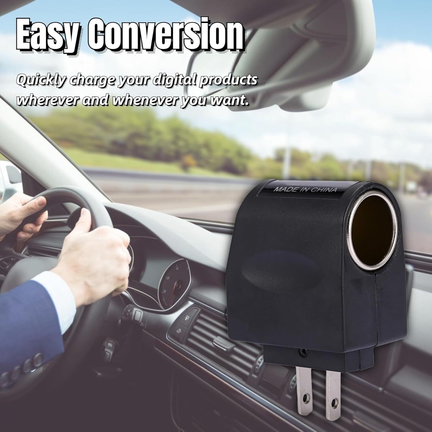 New 110V - 240V AC Plug To 12V DC Car Cigarette Lighter Converter Socket Adapter