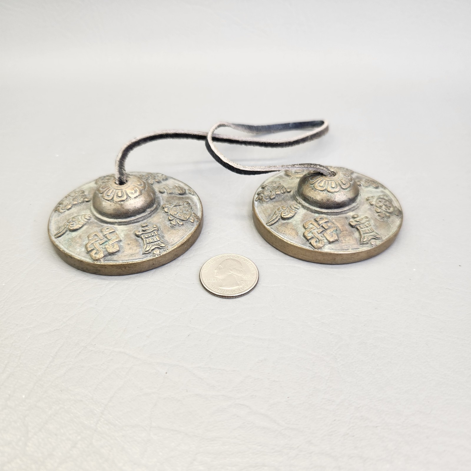 Tingsha Cymbals Bells Tibetan Buddhism Meditation Healing 6.9cm Brass