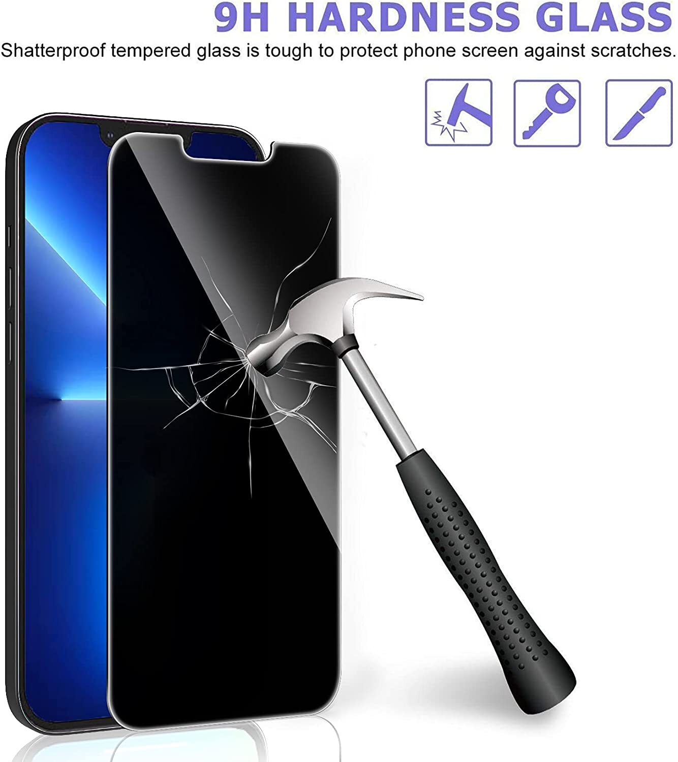 3 Pack for iPhone 15 14 13 12 Pro Max X Privacy Tempered Glass Screen Protector