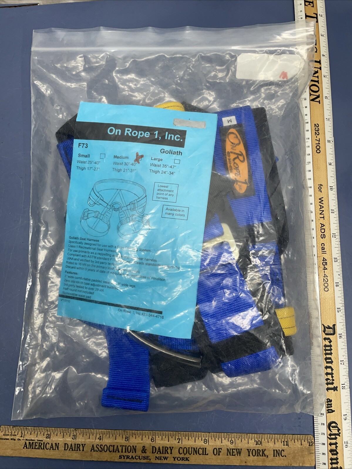 New On Rope 1, Inc. Goliath F73-M Climbing Harness