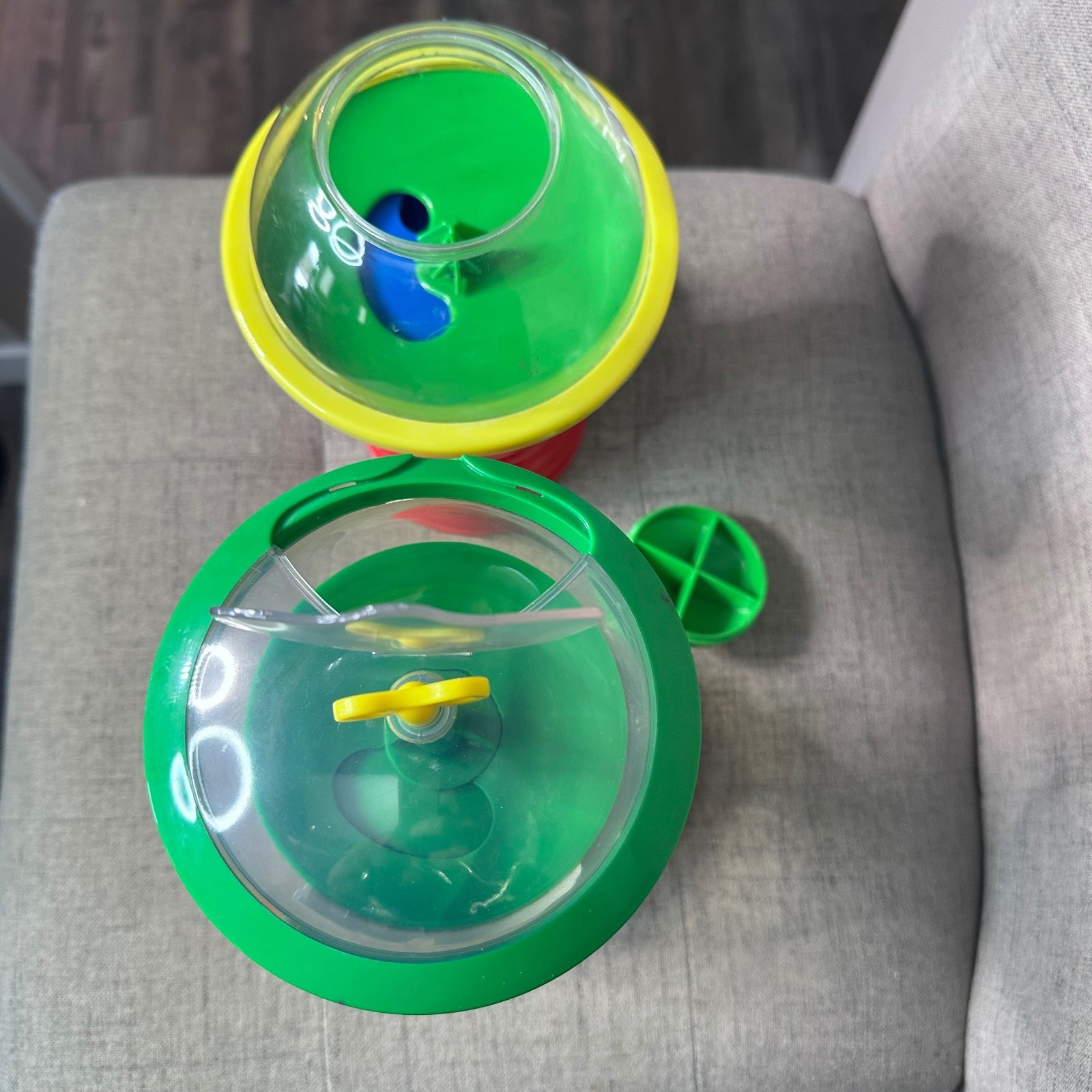 M M candy dispenser toy 2 piece lot spinning spiral chase fun