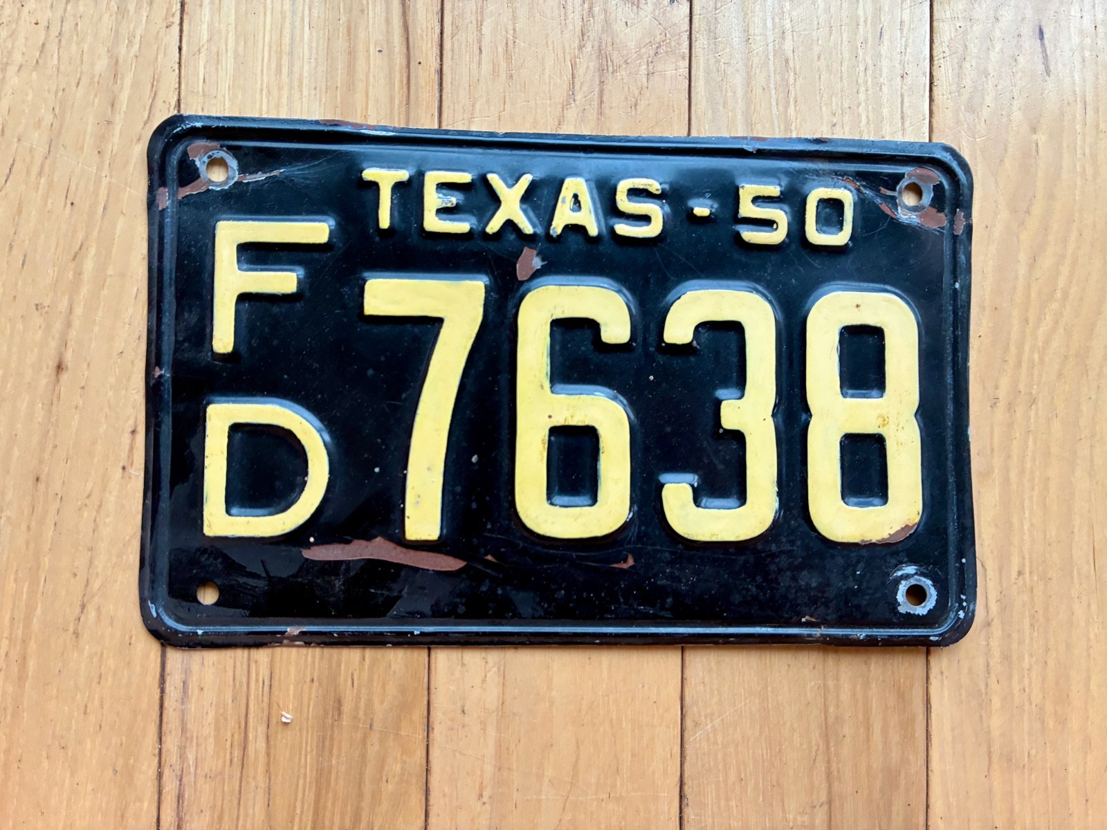 1950 Repainted Texas License Plate