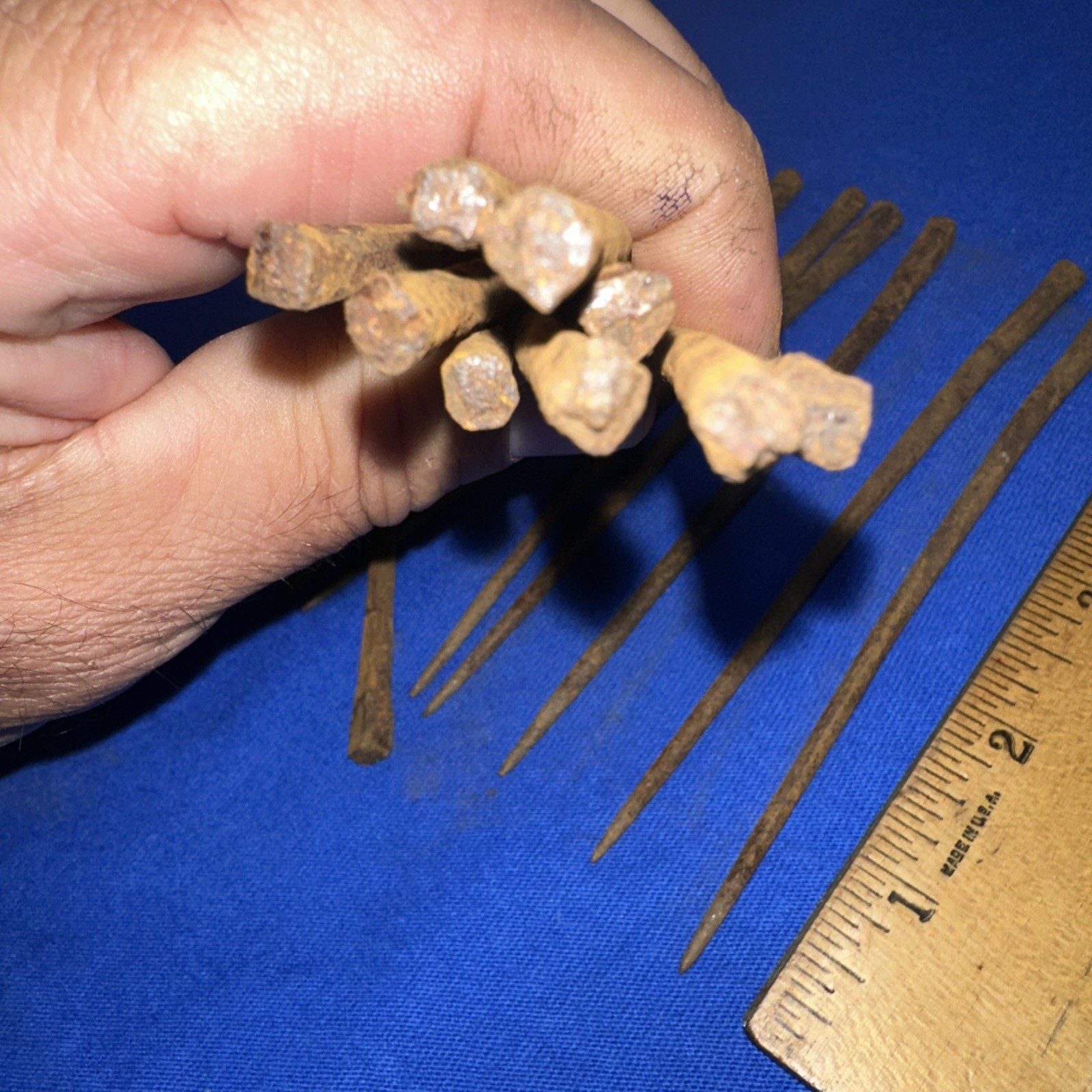 Antique Nails 5 inch Long Unique Shape Reclaimed Hardware Very Old!! 20 Nails