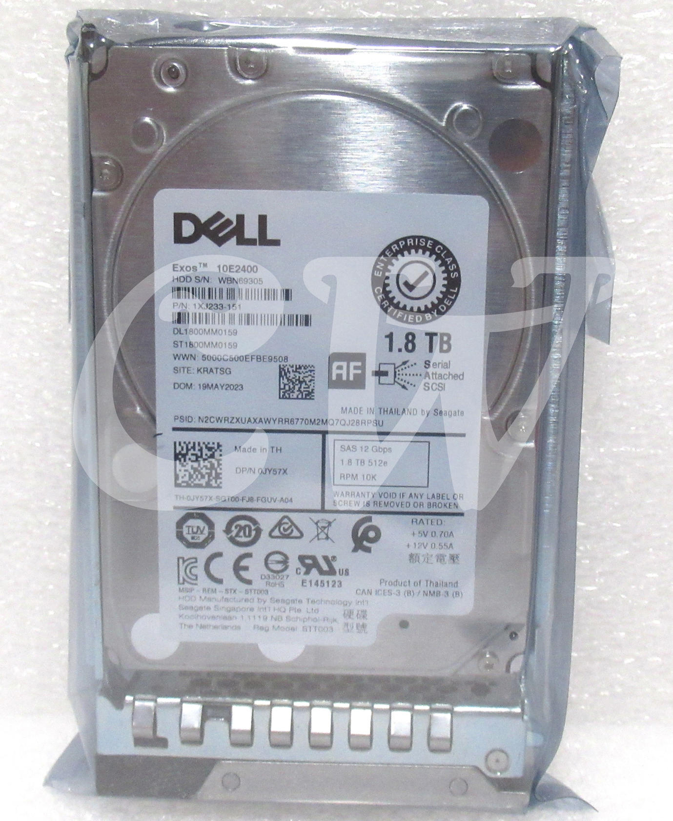 ST1800MM0159 JY57X Dell GEN14 1.8TB 10K RPM 12Gb/s 2.5" SAS SERVER Hard Drive