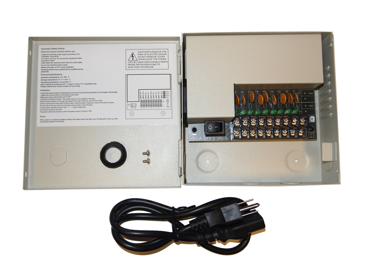 8 Channel Port 12 Volt DC CCTV Power Supply Distributed Box for Security Camera