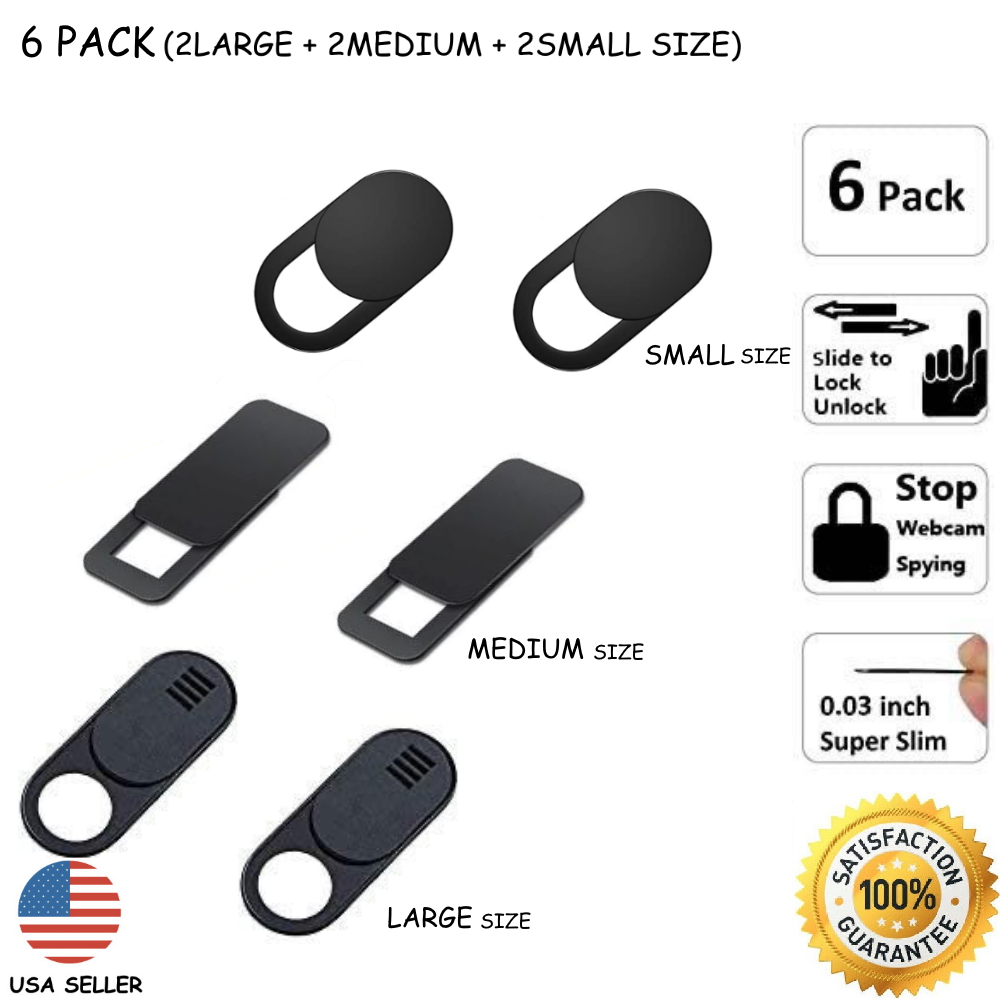 6PCS Large Medium Small WebCam Cover Slide Camera Privacy Security Protect