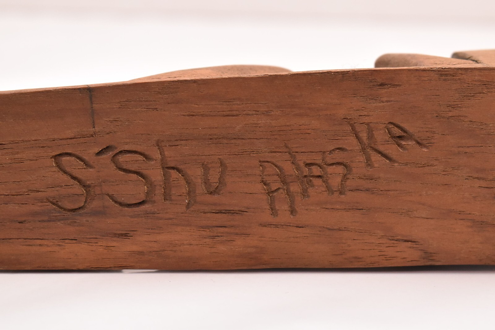 VTG Alaska Native American Totem Pole Hand Carved Cedar 9.75" Northwest Coast