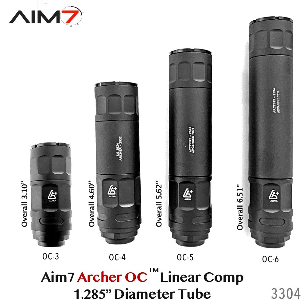 AIM7 ARCHER OC Linear Comp – Open Front - Multi-Cal – 223 30CAL 9mm 40CAL 22LR
