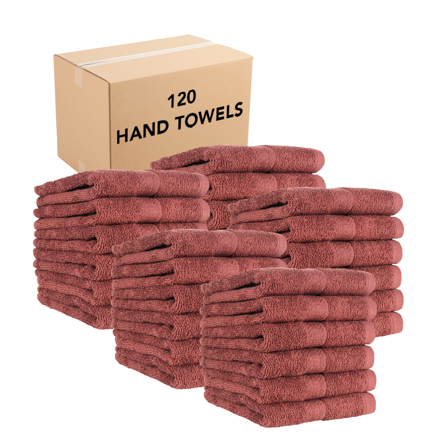 120 Bathroom Hand Towels, Bulk Value, 100% Ring-Spun Cotton, 16x27 Color Options