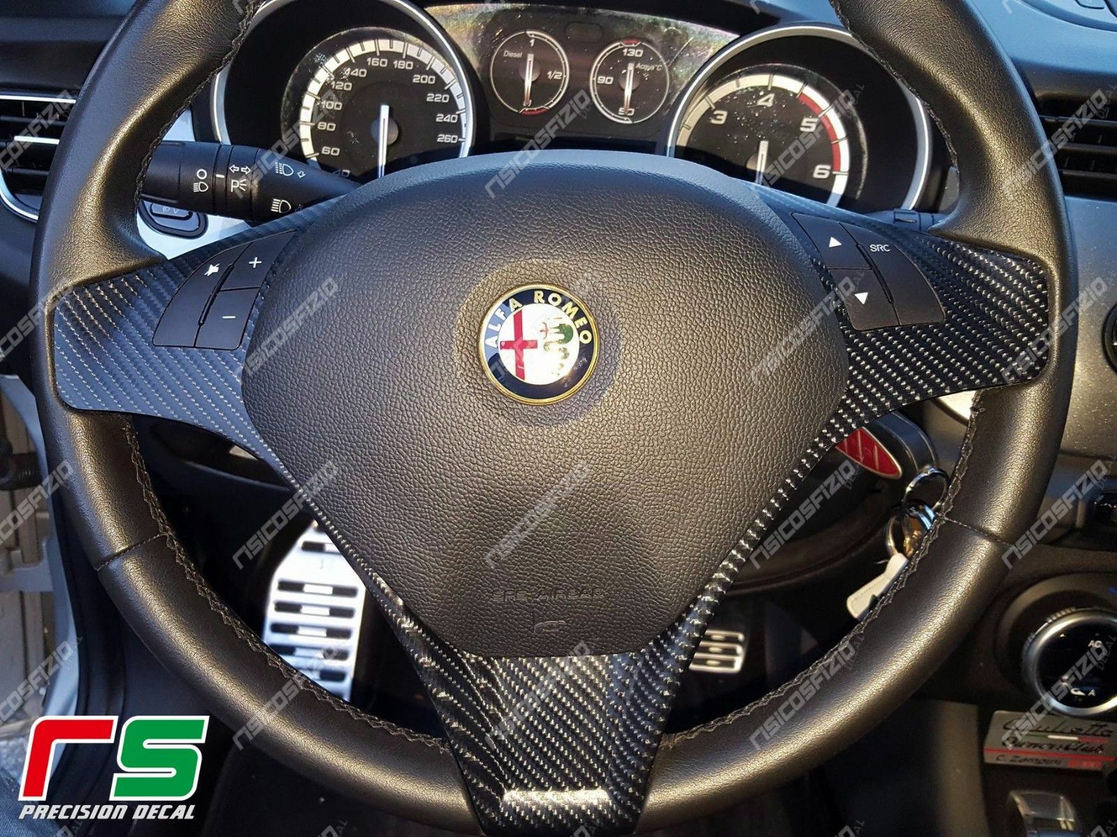 alfa romeo myth giulietta stickers decal cover steering wheel full sticker carbon look