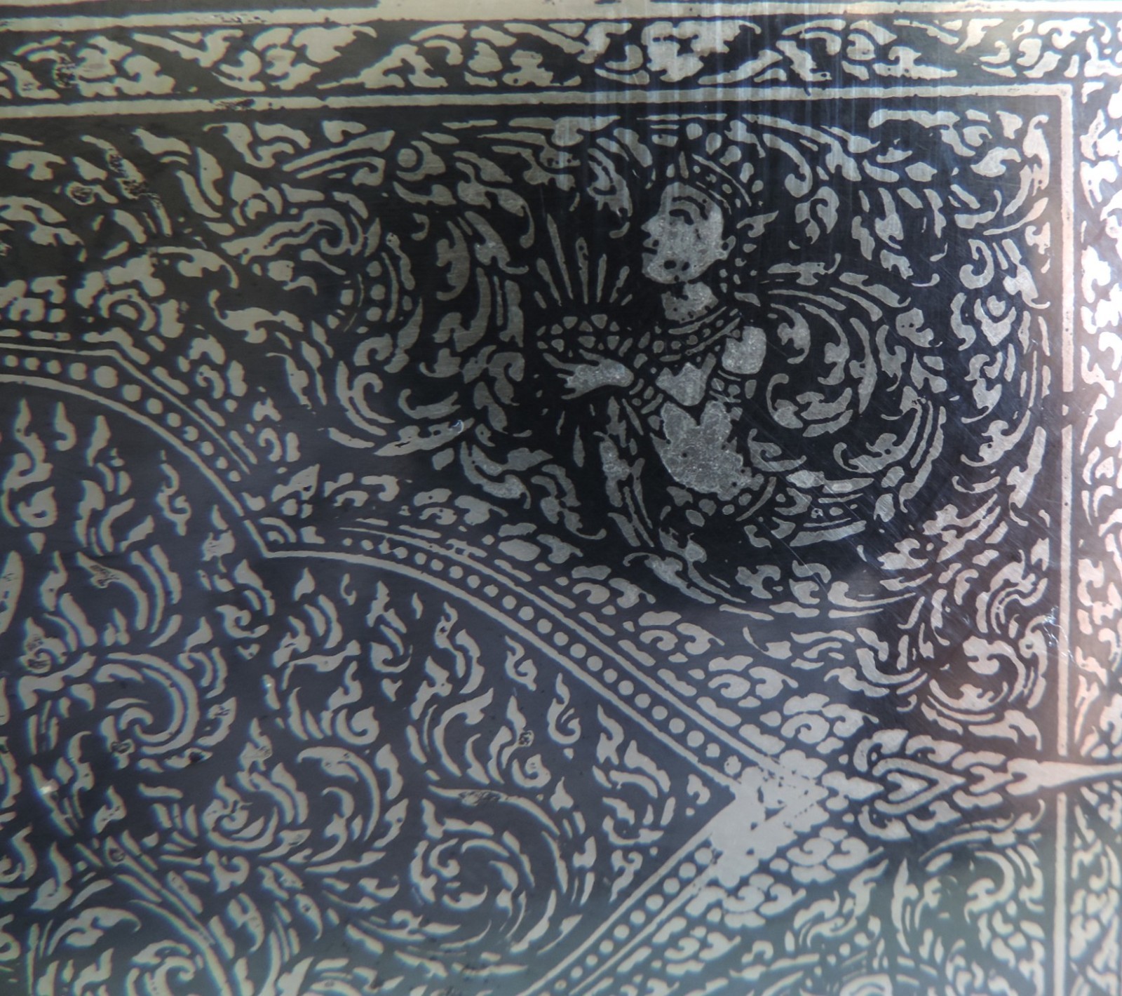 20th Century Thai Siam Sterling Silver & Niello Garuda Box, Bangkok, c.1940 503g