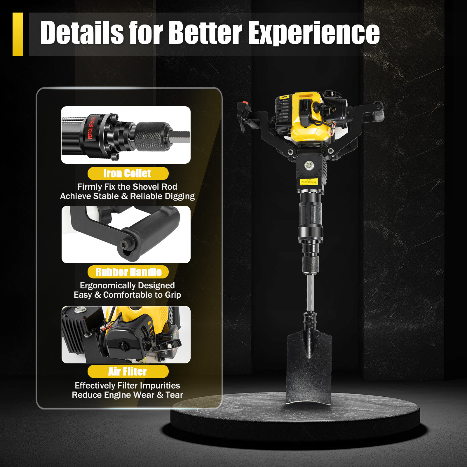 2 Stroke 33CC Gas-Powered Excavator Garden Tree Digger Shovel Digging Machine