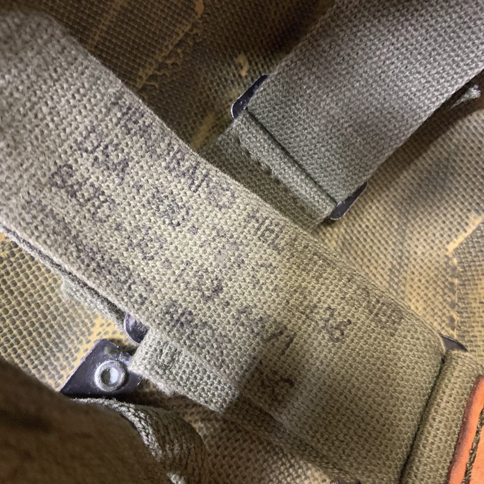 Vietnam War Era U.S. M1 Combat Helmet w/ Reversible Mitchell Camo Cover & Liner