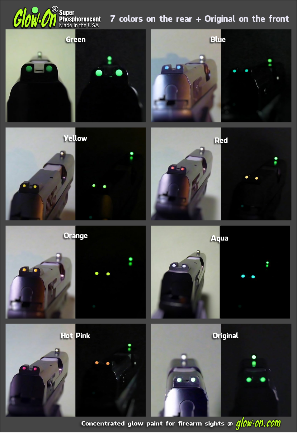 Glow-On ORIGINAL Glow Paint For Gun Sights, Fishing Lures, 4.6 ml Vial, Bright